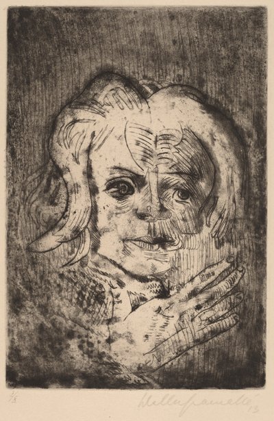 Tyttö kädellä, 1923. tekijältä Walter Gramatte