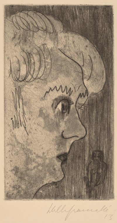 Profiilin pää, 1923. tekijältä Walter Gramatte