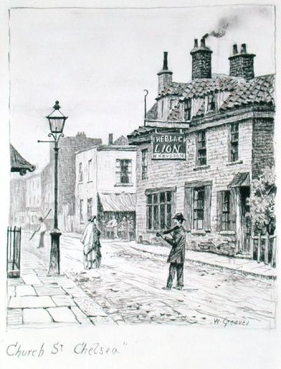 Church Street, Chelsea (muste paperille) tekijältä Walter Greaves