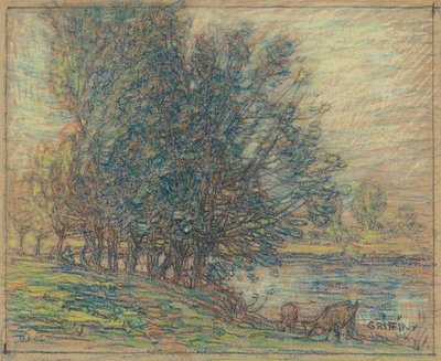 Willows, Longpre, Ranska, n. 1911-1918 (pastelli kudottupaperille) tekijältä Walter Griffin