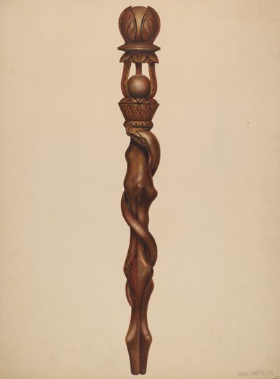 Sceptter Lumberjack Carving, n. 1938. tekijältä Walter Hochstrasser