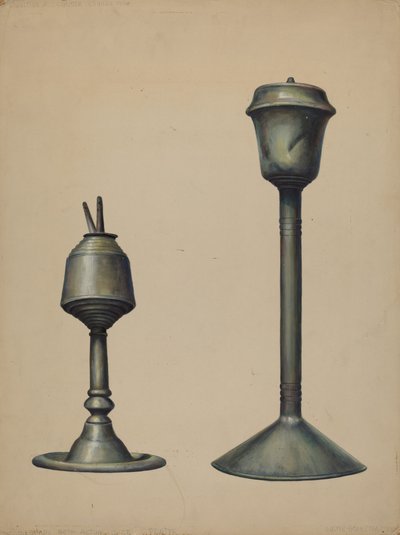 Kaksi öljylamppua, c. 1938. tekijältä Walter Hochstrasser
