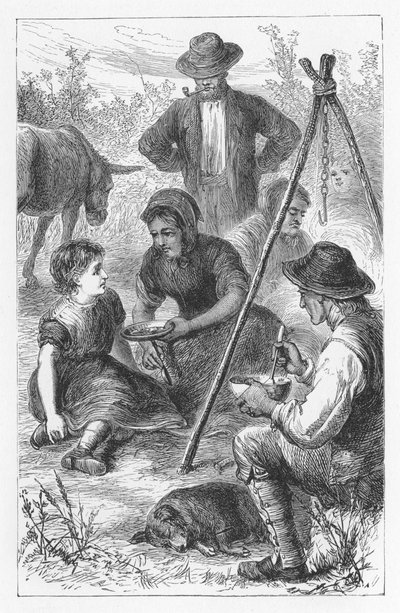 Kohtaus George Eliotin teoksesta The Mill on the Floss, v. 1880 tekijältä Walter James Allen