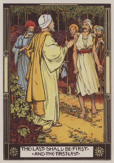Työläiset viinitarhassa (väri litho) tekijältä Walter Jenks Morgan