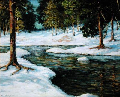 Talvimaisema (öljy kankaalle) tekijältä Walter Koeniger