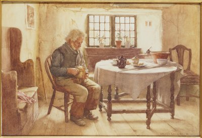 Köyhän miehen ateria, 1891 tekijältä Walter Langley