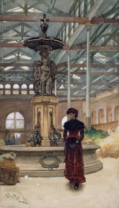 Vanha kauppahalli ja suihkulähde, Birmingham tekijältä Walter Langley