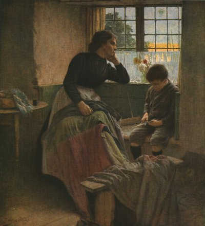 Kuolleen päivän lempeä armo, 1800-luvun loppu, vuodelta 1930. tekijältä Walter Langley