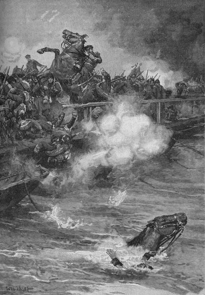 Kauhea verilöyly ylikansoitetulla sillalla, 1902 tekijältä Walter Paget