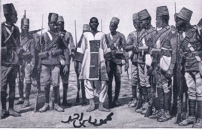 Emir Mahmud vartioituna, kuvitus Cassells History of Englandista, 1900-luku tekijältä Walter Paget