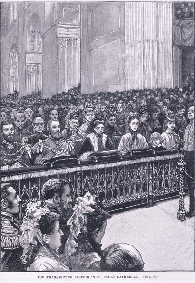 Kiitosjumalanpalvelus Pyhän Paavalin katedraalissa 1871 jKr. tekijältä Walter Paget