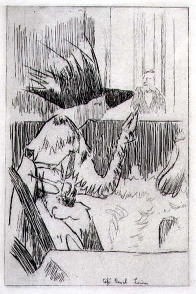 Cafe Royal Lontoossa (kaiverrus) tekijältä Walter Richard Sickert