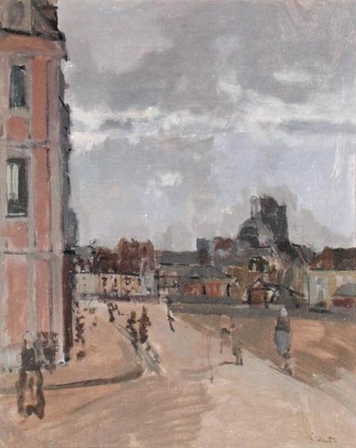 Dieppe, Katse kohti St Jacquesia, n. 1898 (öljy kankaalle) tekijältä Walter Richard Sickert