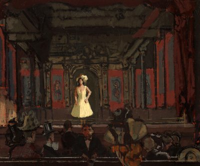 Gatin Hungerfordin lajikkeiden palatsi. Katie Lawrencen toinen vuoro n.1888 tekijältä Walter Richard Sickert