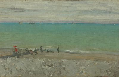 La Plage, Dieppe, n. 1885 (öljy paneelille) tekijältä Walter Richard Sickert