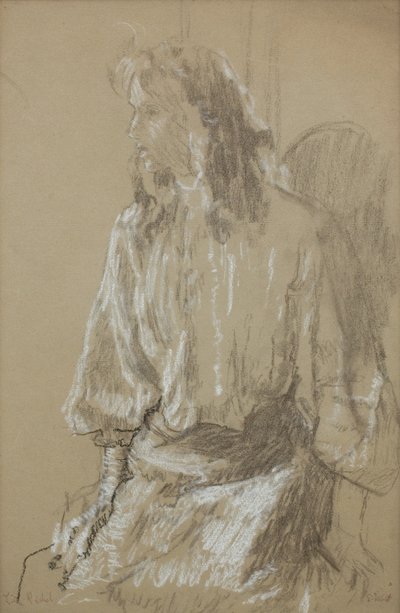 Pikku Rachel, n. 1906 (mustavalkoinen liitu harmaalle paperille) tekijältä Walter Richard Sickert