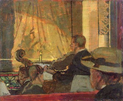 Music Hall (öljy paneelissa) tekijältä Walter Richard Sickert