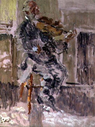 Old Heffel of Rowton House, n. 1916 (öljy paneelille) tekijältä Walter Richard Sickert