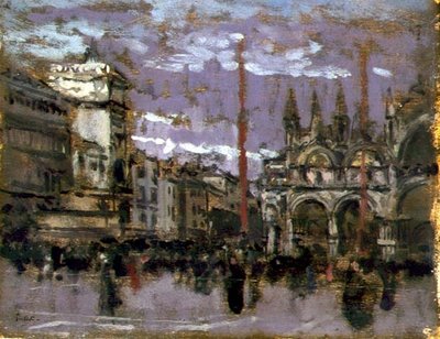 Pyhän Markuksen kirkko, Venetsia, noin 1901-02 (öljy paneelille). tekijältä Walter Richard Sickert