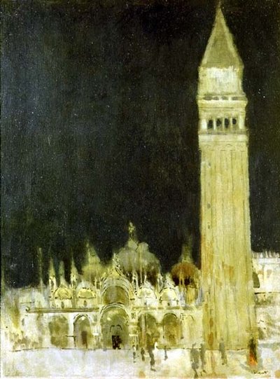 The Campanile, Venetsia, n. 1896-1897 (öljy kankaalle) tekijältä Walter Richard Sickert