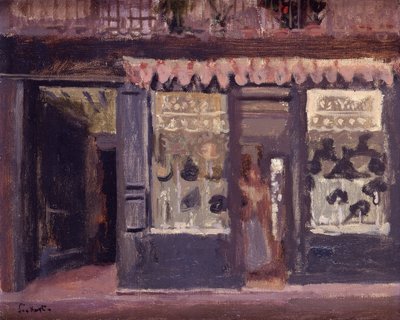 The Hat Shop (öljy kankaalle) tekijältä Walter Richard Sickert