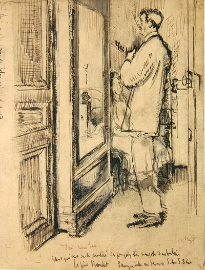 Uusi solmio, n.1922 (tussi ja tussi ja pesu paperille). tekijältä Walter Richard Sickert