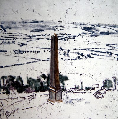 Obeliski Arquesissa, Eaulne Valley, Dieppe, n. 1913–1914 (öljy kankaalle) tekijältä Walter Richard Sickert