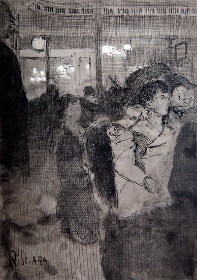 Old Bedford (kynä, muste ja pesu laivalla) tekijältä Walter Richard Sickert