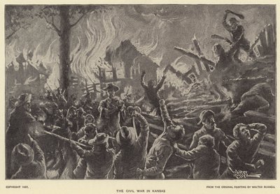 Kansasin sisällissota (litho) tekijältä Walter Russell