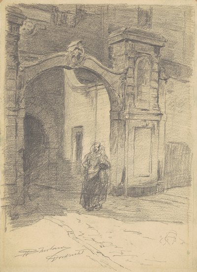 Dordrecht, noin 1870-77 (grafiitti vellapaperille). tekijältä Walter Shirlaw