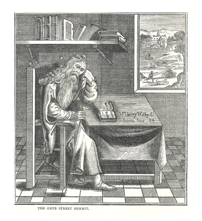 Grub Street Erakko. Richardsonin vuonna 1878 julkaisemasta kuvasta tekijältä Walter Thornbury