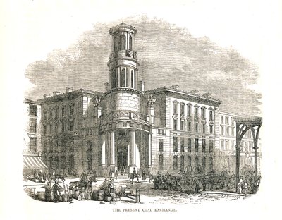 The Present Coal Exchange, jonka prinssi Albert avasi vuonna 1849, Thames Street, 1878 tekijältä Walter Thornbury