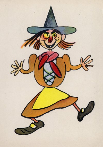 Yksi Walter Trierin hulluista ihmisistä (värilitografia). tekijältä Walter Trier