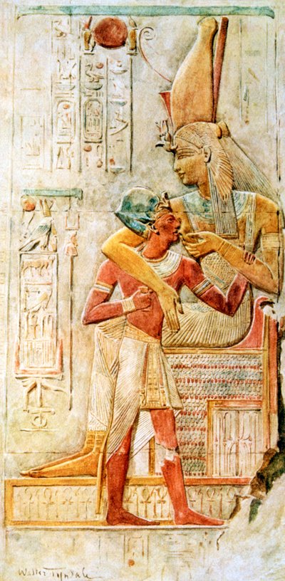 Egyptiläiset hieroglyfit, Abydos, Egypti, 1910 tekijältä Walter Tyndale