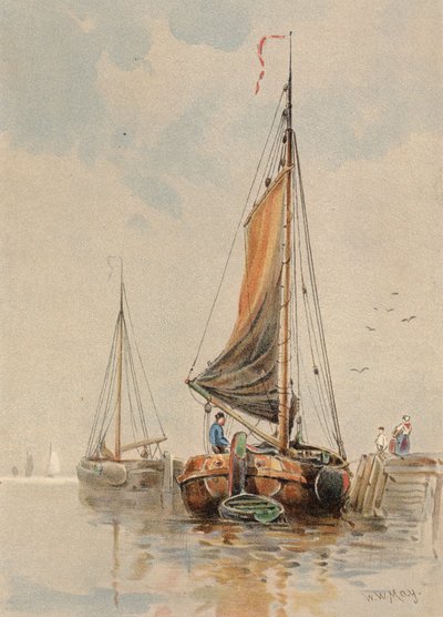 Hollantilaiset veneet Maasilla (värilitro) tekijältä Walter William May