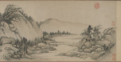 Asunto Fuchun-vuorilla Huang Gongwangin jälkeen, Qing-dynastia, 1672 (muste ja väri paperille) tekijältä Wang Hui