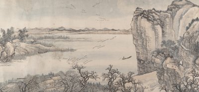 Maisema Juranin ja Yan Wenguin tyyliin, vuodelta 1713. tekijältä Wang Hui