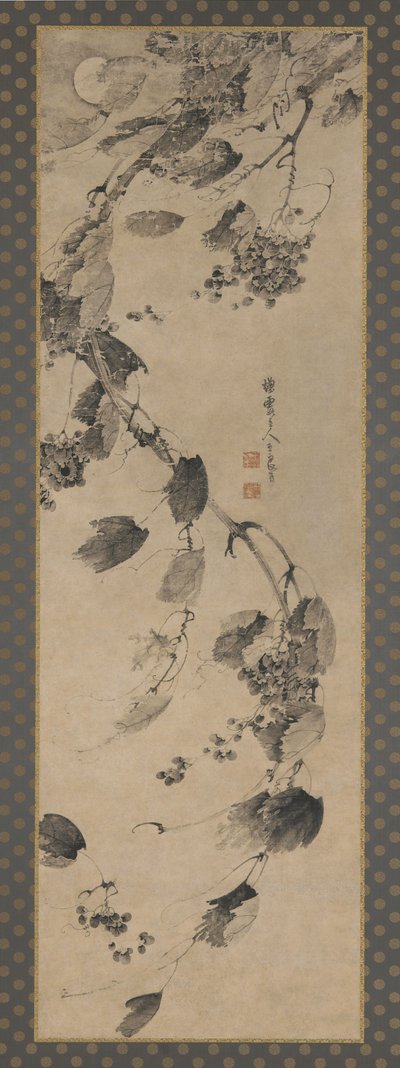 Viiniköynnös tuulessa ja kuutamossa, Ming-dynastia, 1368-1644. tekijältä Wang Liangchen