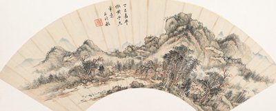 Landscape after Huang Gongwang, dated 1677. tekijältä Wang Shimin