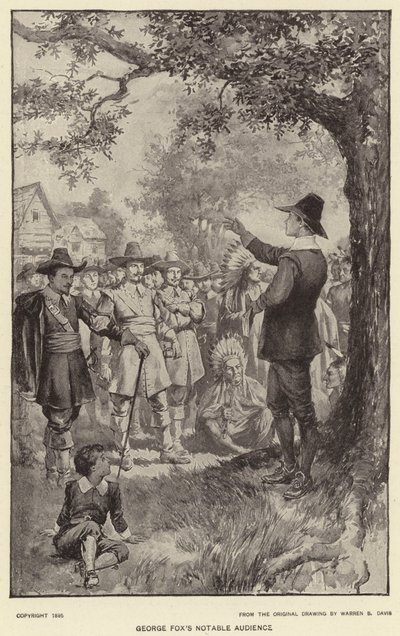 George Foxin merkittävä yleisö (litho) tekijältä Warren B. Davis
