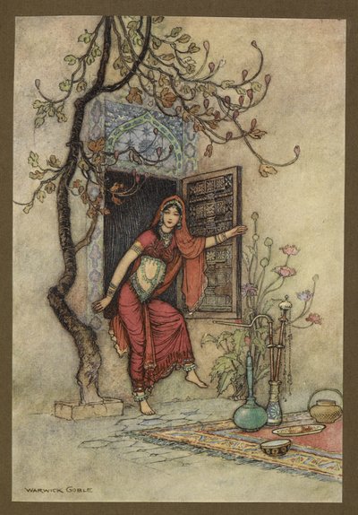 Levy 7: "Muurin tyttö - Amira."Folk-Tales of Bengal... With 32 värillistä Warwick Goblen kuvitusta (Edition de luxe) tekijältä Warwick Goble
