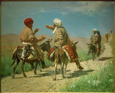 Mulla Ramin ja Mullah Kerim im Streit auf dem Weg zum… tekijältä Wassili W. Werestschagin