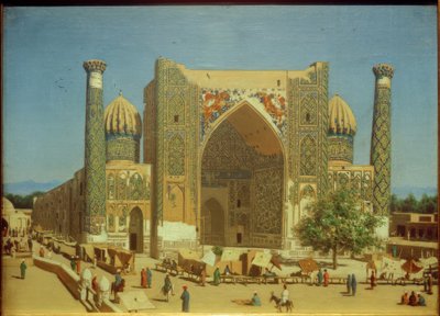 Shir-Dor Medrese Registan-aukiolla Samarkandissa tekijältä Wassili W. Werestschagin