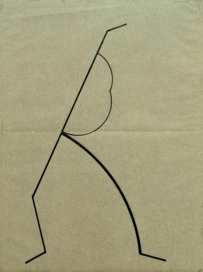 Analytische Zeichnung nach Photos der tanzenden Palucca, Nach oben strebende Gerade auf einfache Gebogene gestützt tekijältä Wassily Kandinsky