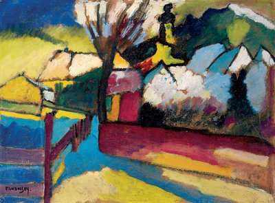 Syksyinen maisema puun kanssa; Syksyinen maisema puulla tekijältä Wassily Kandinsky