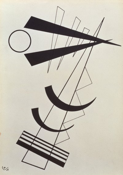 Korostetut painot mustavalkoisena tekijältä Wassily Kandinsky