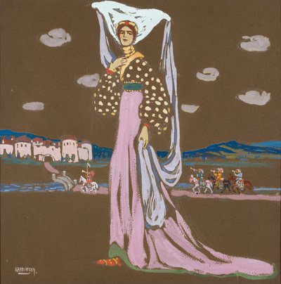 Yö (kävelevä nainen) tekijältä Wassily Kandinsky