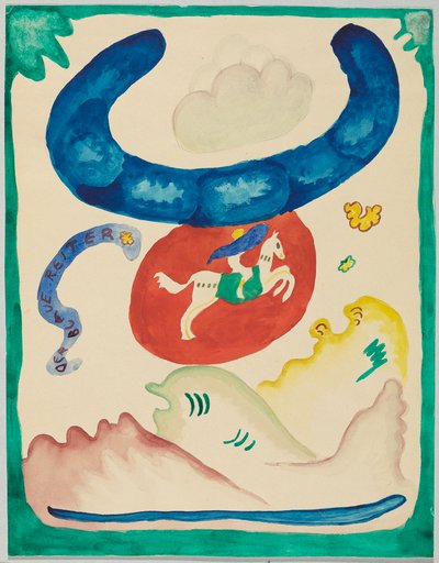 Entwurf für den Umschlag des Almanachs "Der Blaue Reiter" tekijältä Wassily Kandinsky