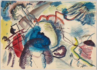 Luonnos "Valkoisella reunuksella" tekijältä Wassily Kandinsky