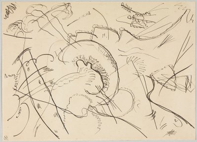 Luonnos "Valkoisella reunuksella" tekijältä Wassily Kandinsky